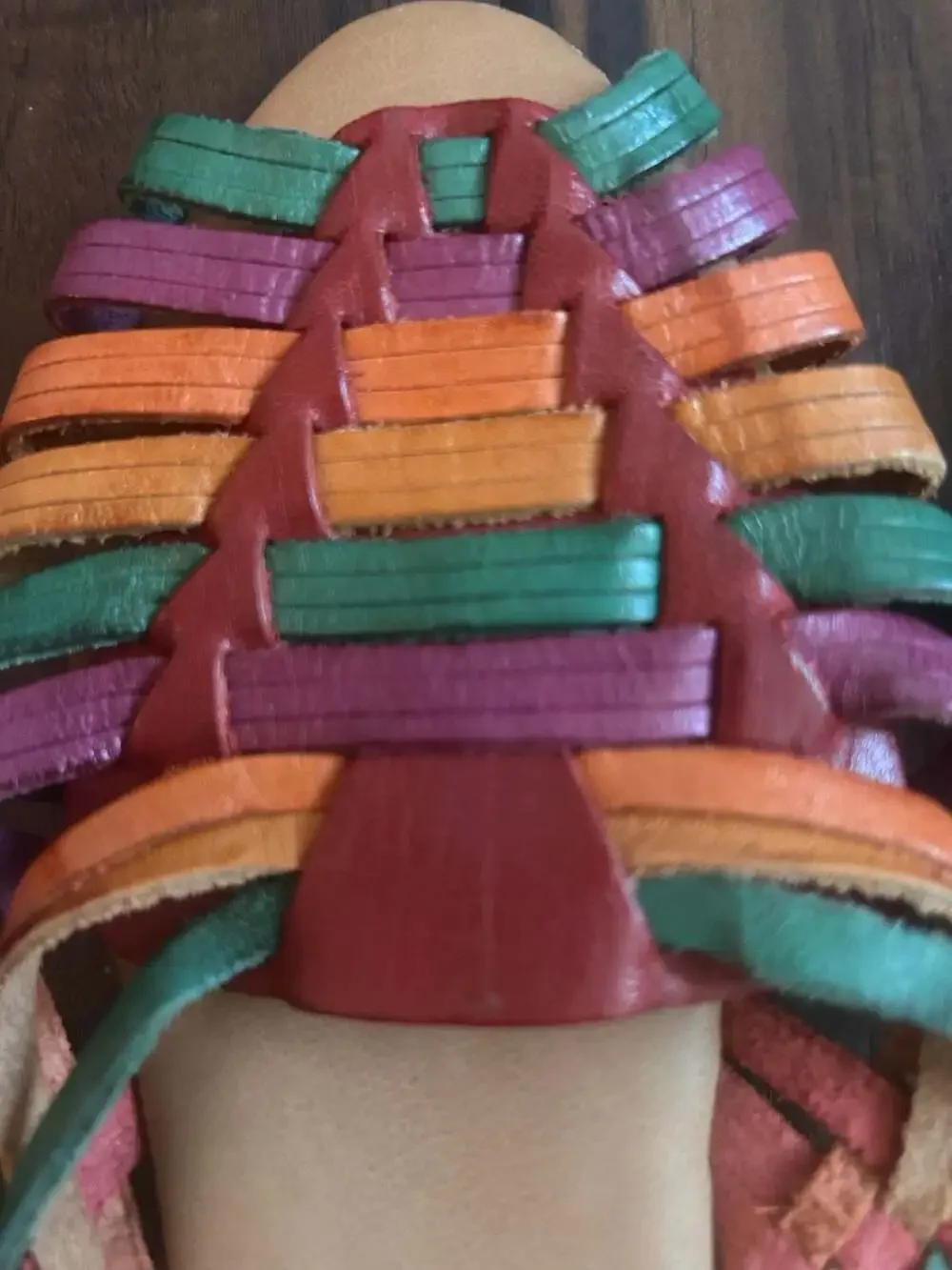Rapallo Multi-Color Woven Leather Huarache Sandals Size 8 Wide - Picture 3 of 9